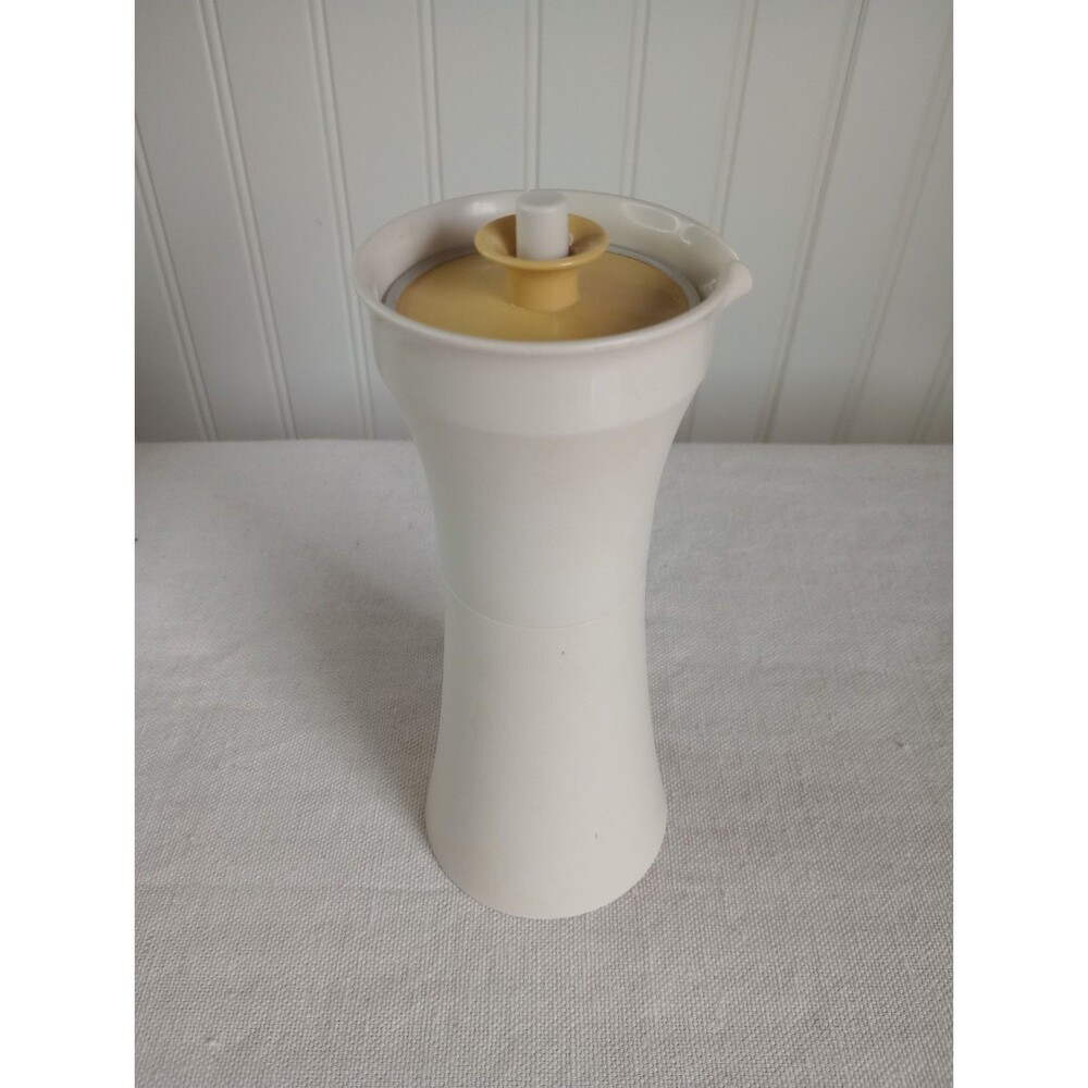 Vintage Tupperware 1246 OilVinegar Cruet Almond Harvest Gold Dressing Dispenser
